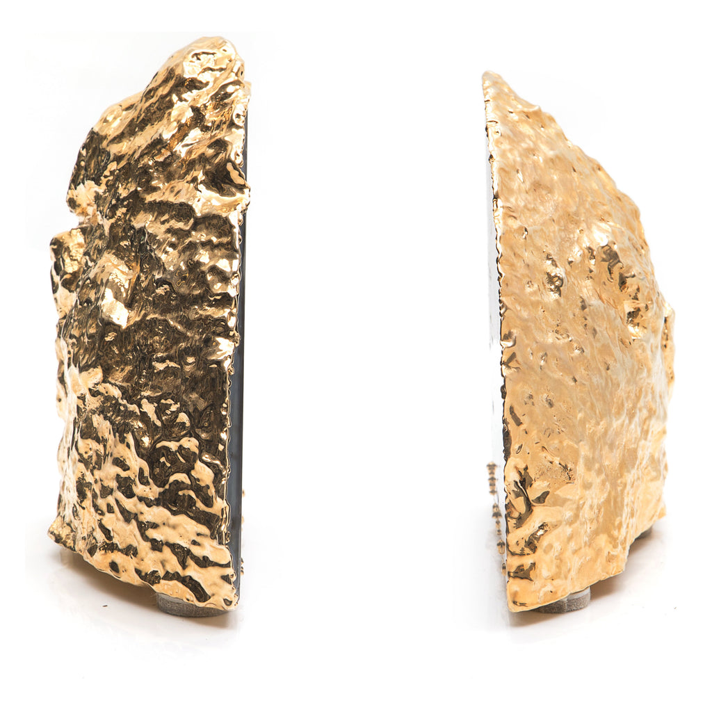 Gold & Gray Geode Bookends