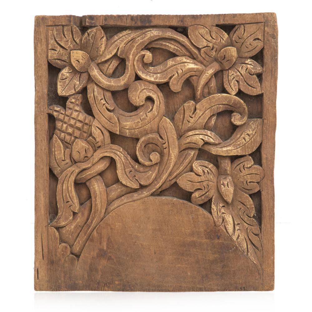 Wood Carved Floral Panel (A+D)