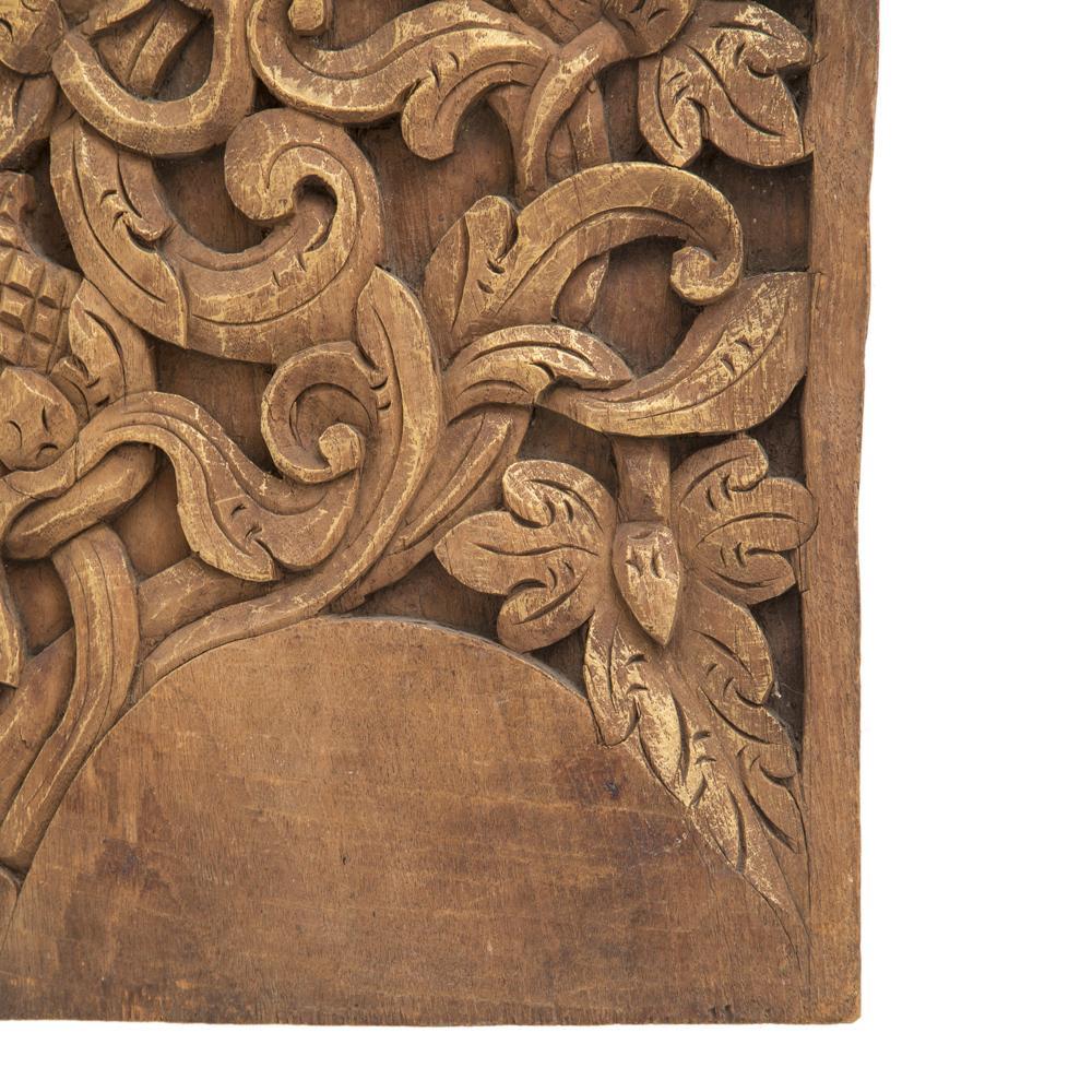 Wood Carved Floral Panel (A+D)