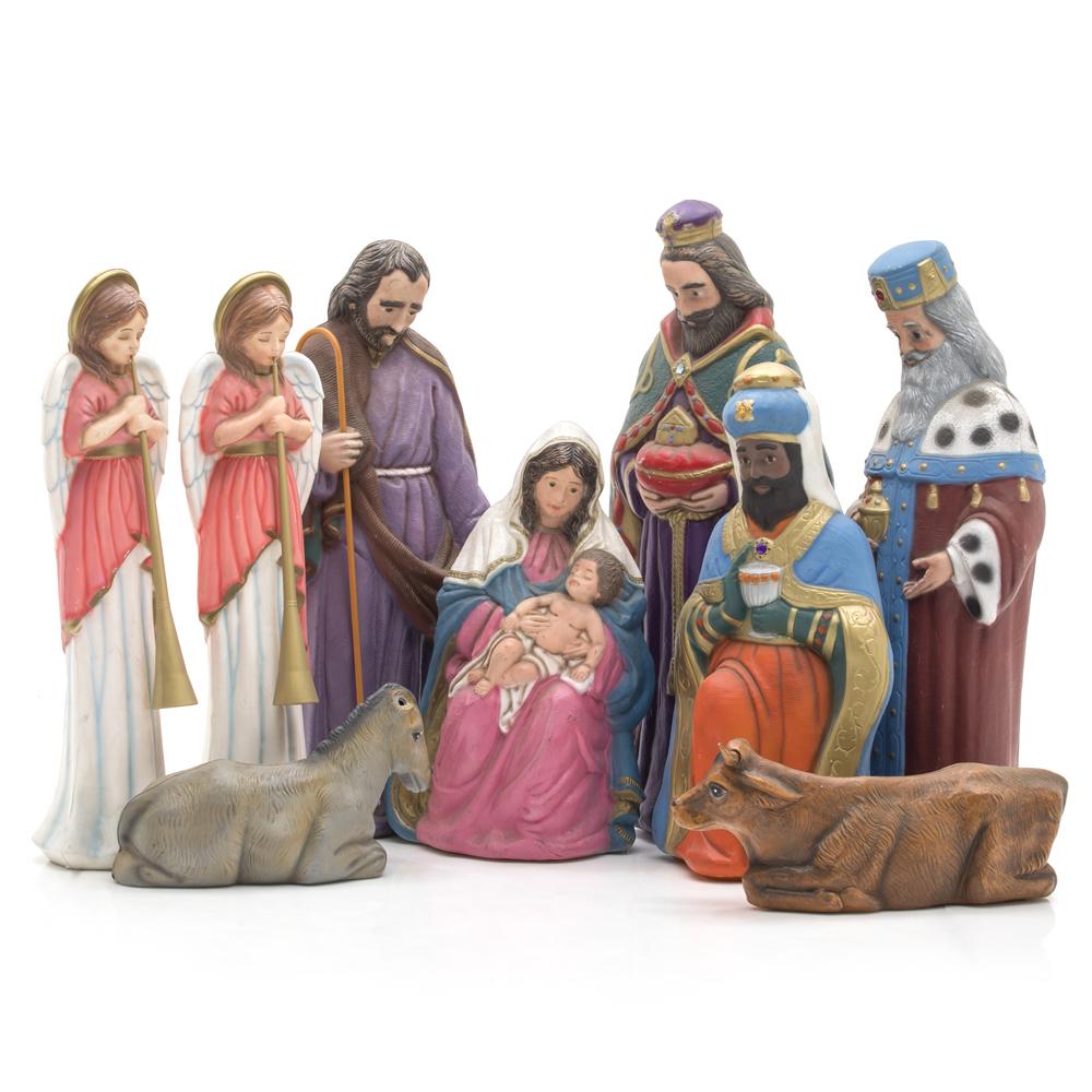 Large Plastic Nativity - 9 Piece Set