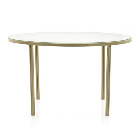 Matte Gold Round Top Patio Dining Table