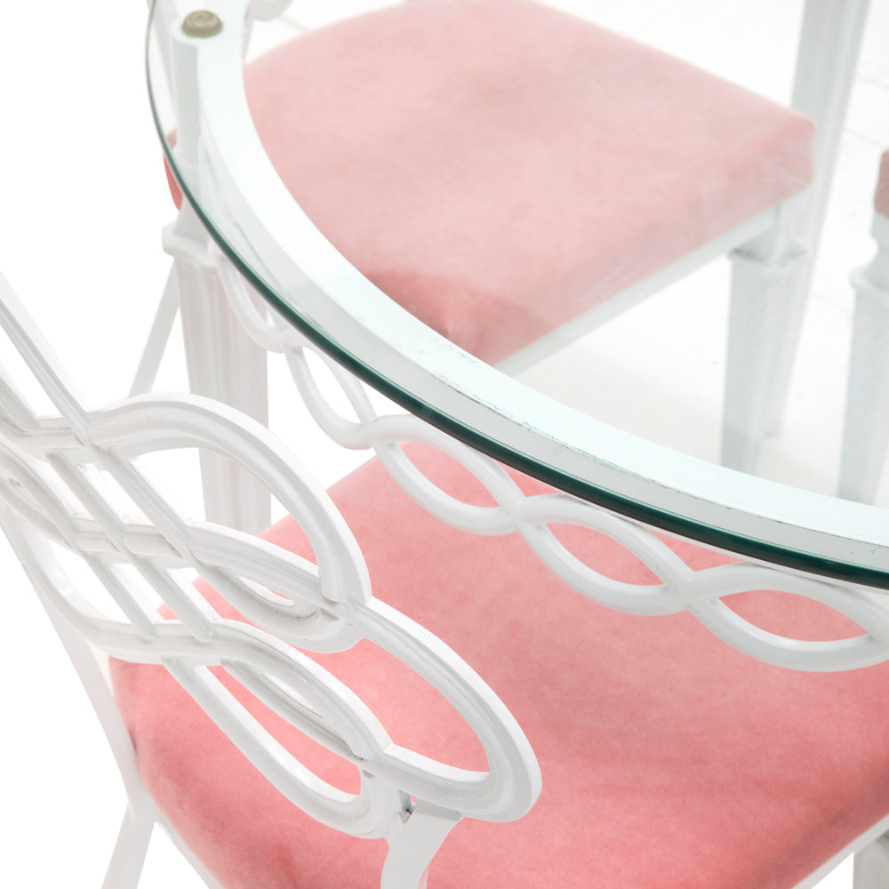 Regency Pink and White  Patio Set