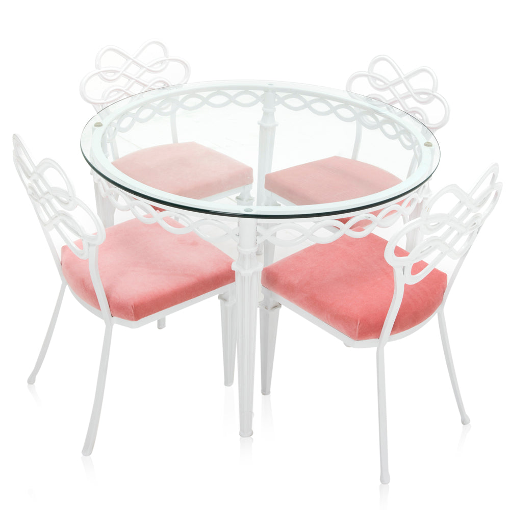 Regency Pink and White  Patio Set
