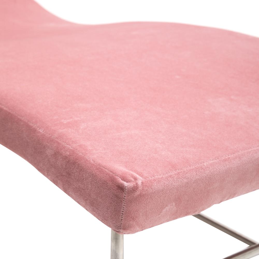 Pink Velvet Wave Chaise