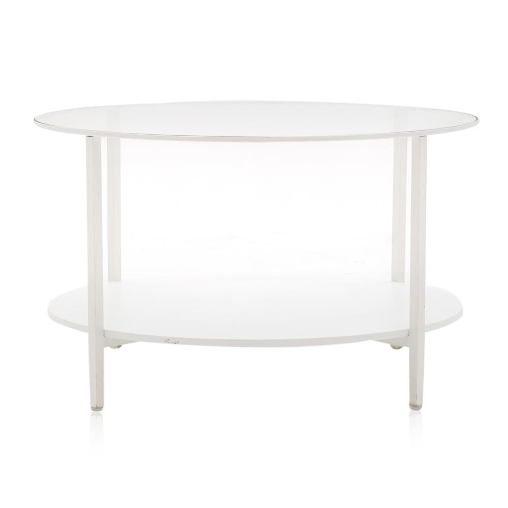 White & Glass Round Coffee Table