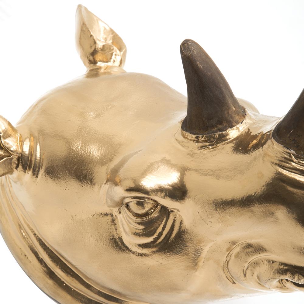 Gold Rhino Head
