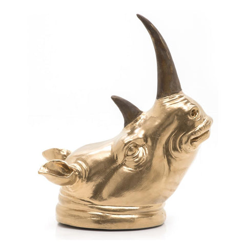 Gold Rhino Head