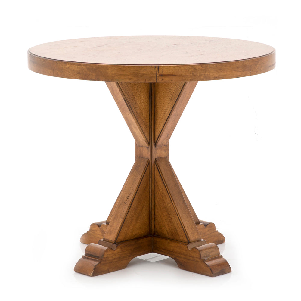 Wood Traditional Circle Side Table