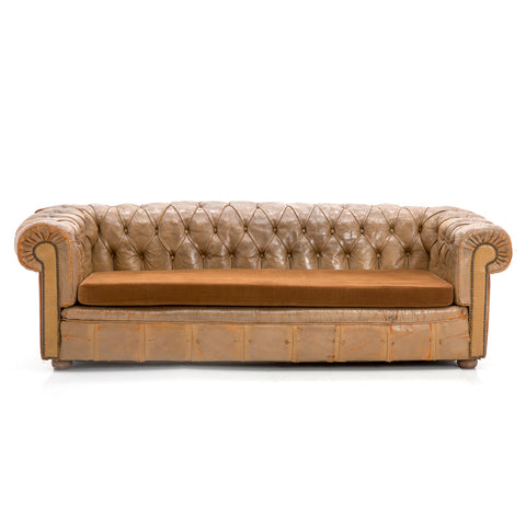 Distressed Leather Chesterfield Couch