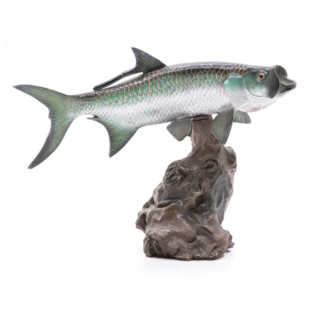 Bass Fish on Wood Sculpture