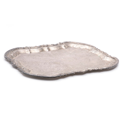 Embossed Silver Serving Tray