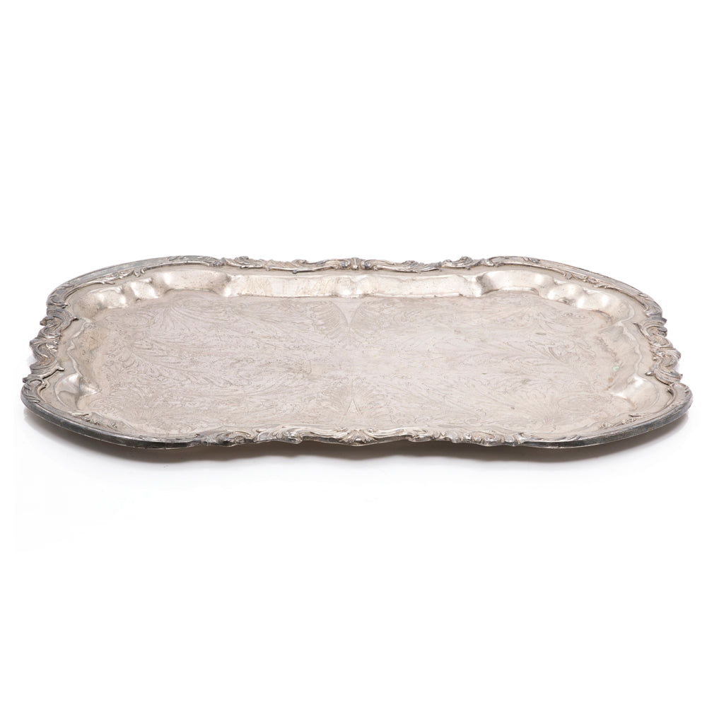 Embossed Silver Serving Tray