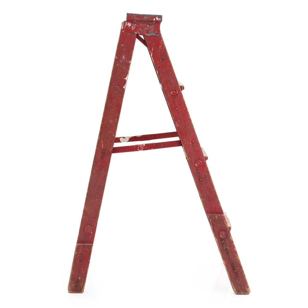 Small Red Painted Wood Ladder