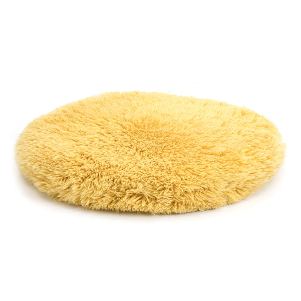 Yellow Shag Round Floor Pillow