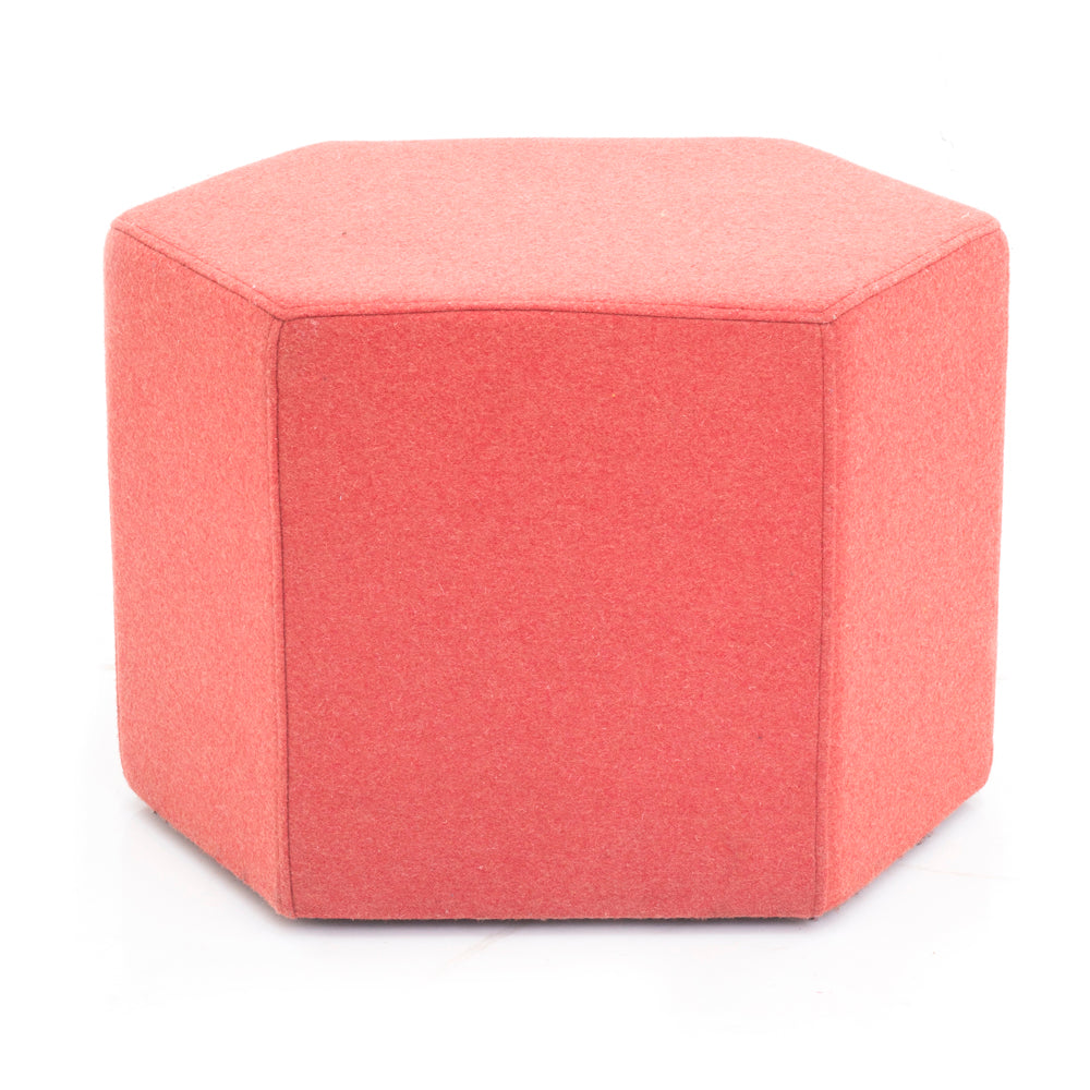 Hexagonal Ottoman - Dusted Red