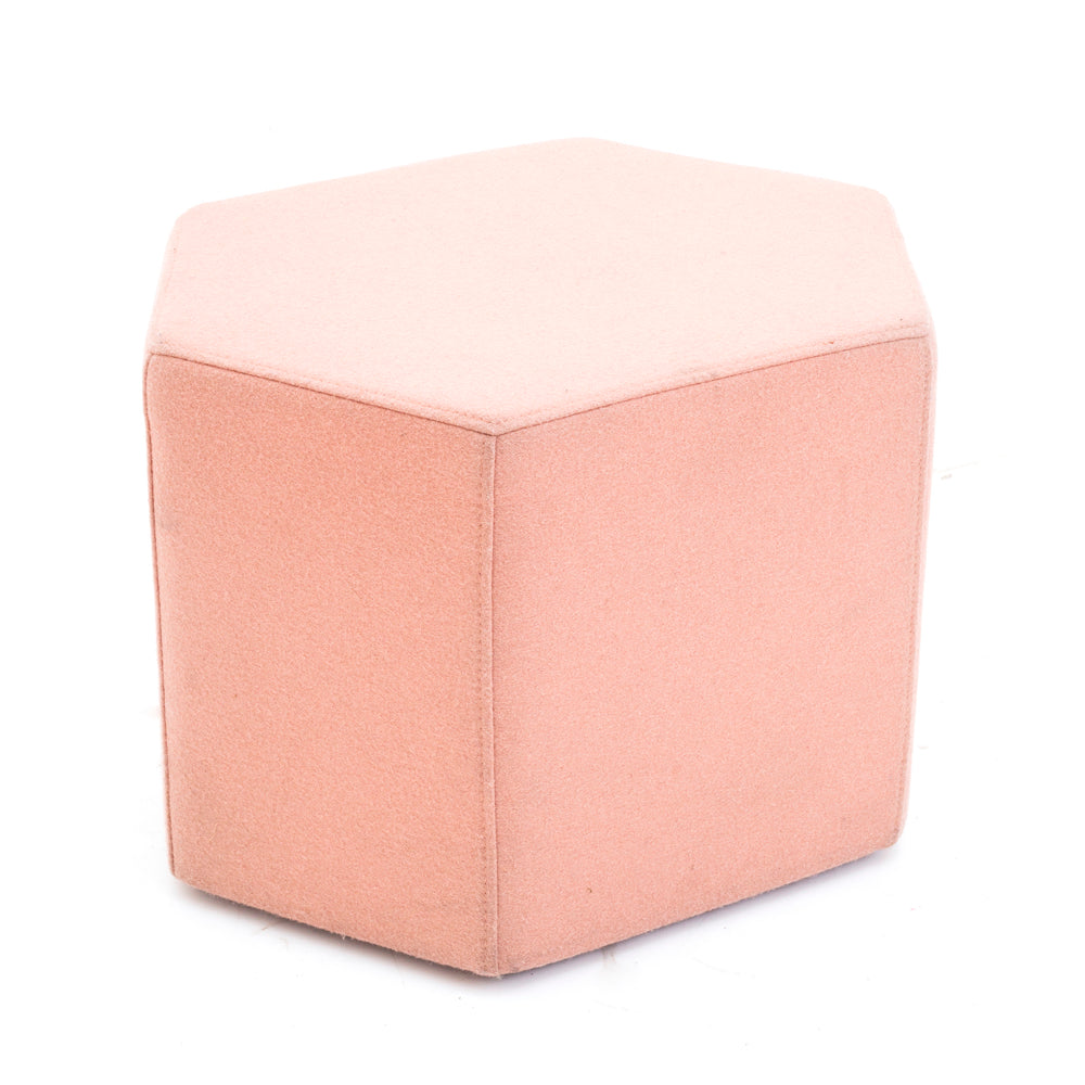 Hexagonal Ottoman - Pink