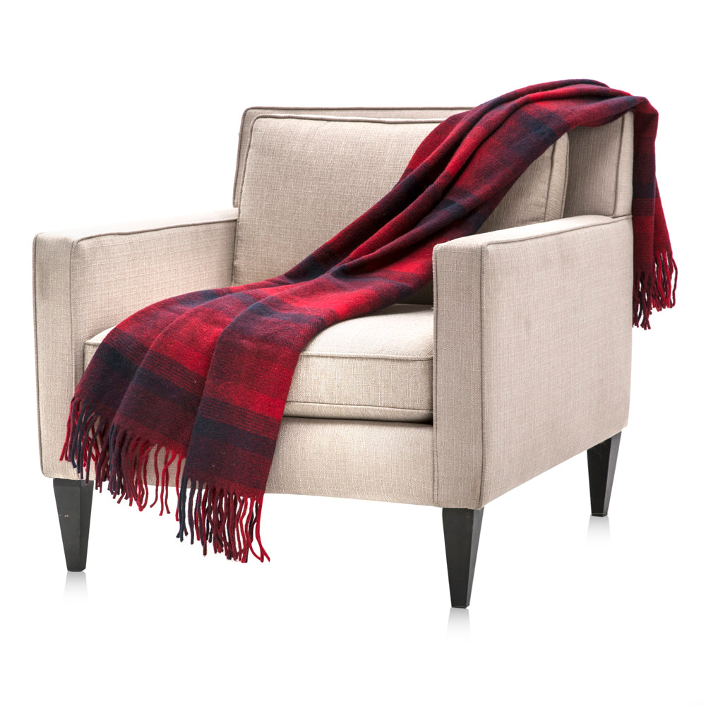 Black and Red Plaid Throw