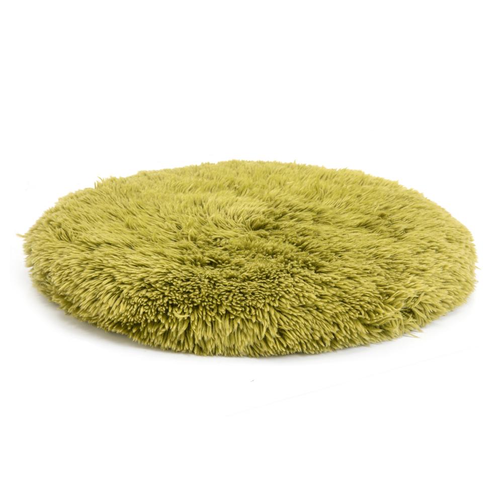 Round Green Shag Floor Pillow