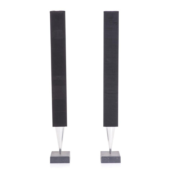 Tall Futuristic Chrome B+O Speaker Pair Gil & Roy Props