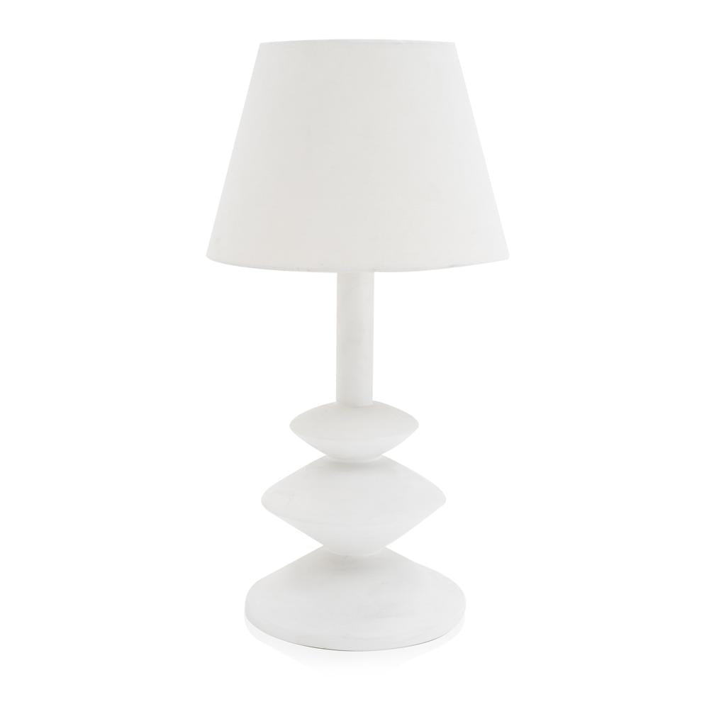 White Contemporary Three Tiered Lamp