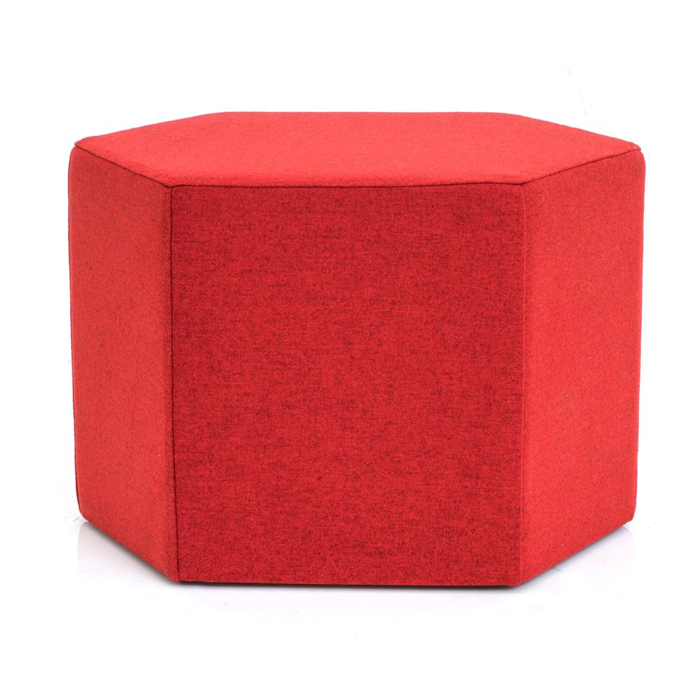 Hexagon Ottoman-Red