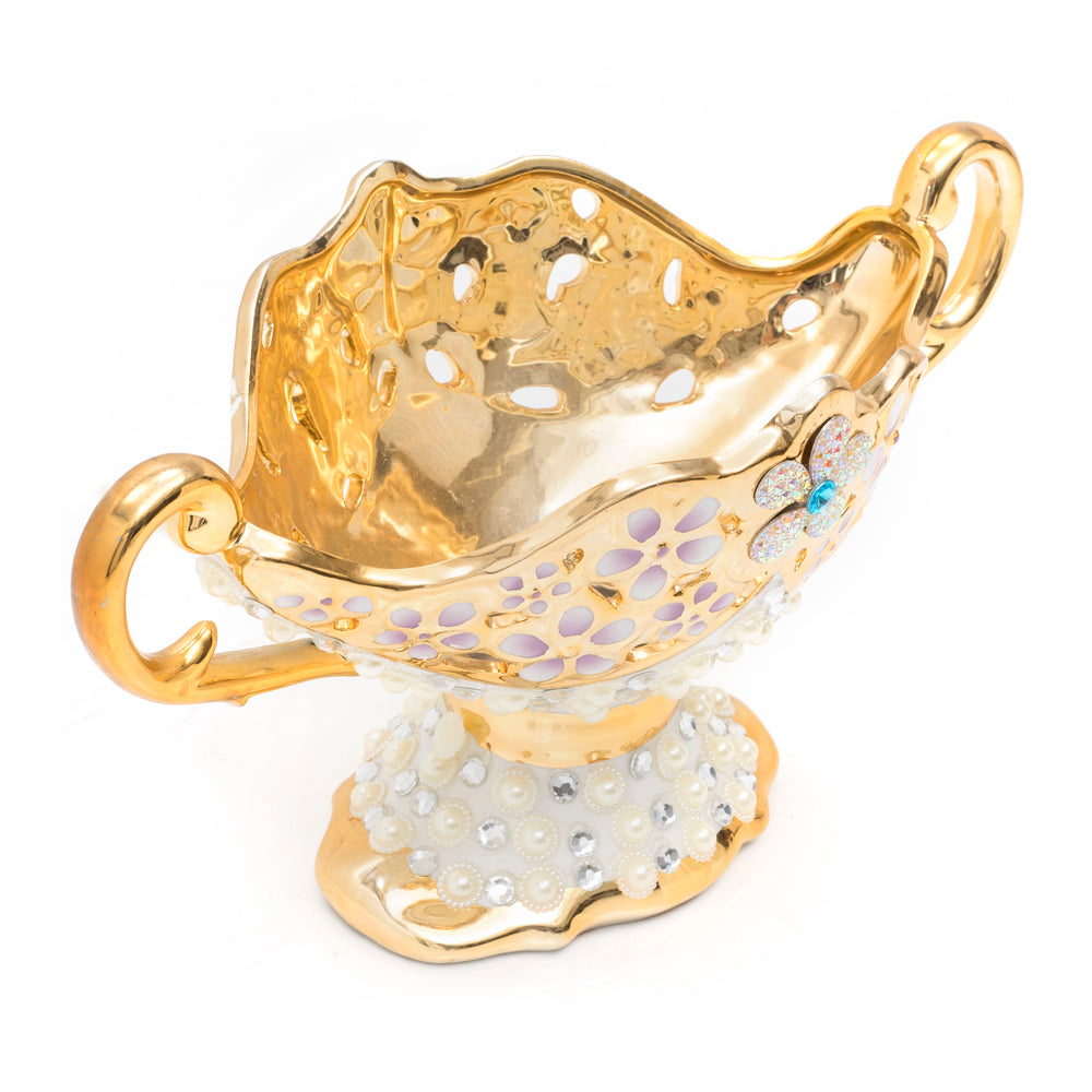 Ornate Gold and Jeweled Gene Vase