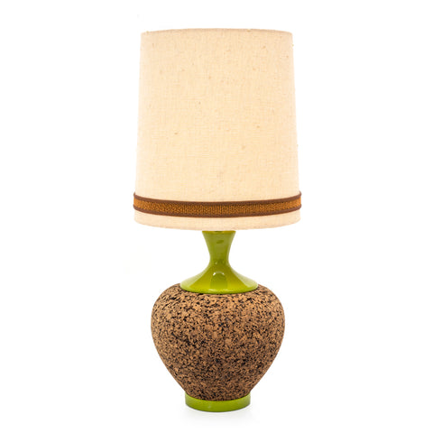 Green Large Cork Base Table Lamp