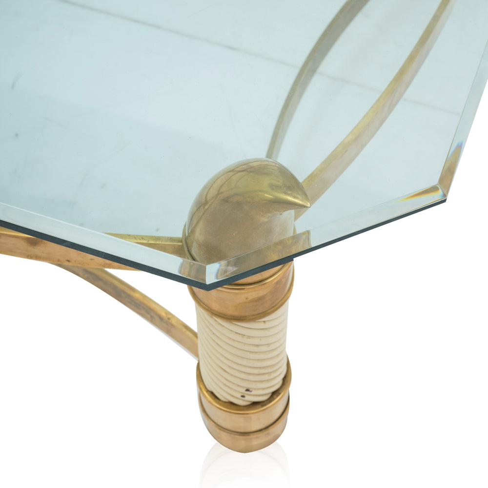 Gold & Glass Horn Coffee Table