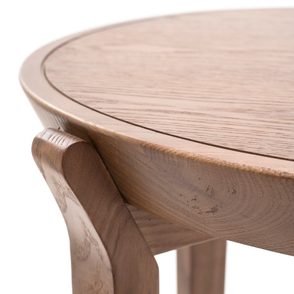 Wood Round Top Contemporary Side Table