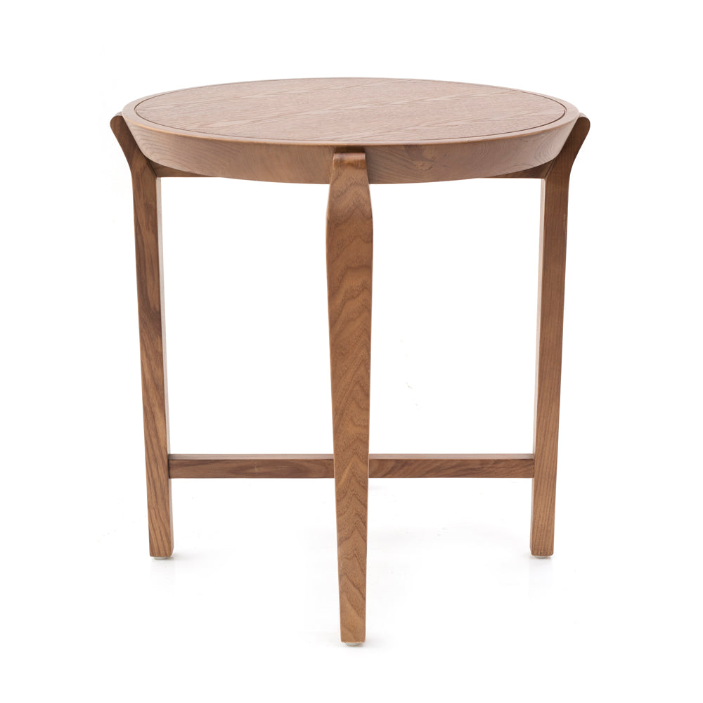 Wood Round Top Contemporary Side Table