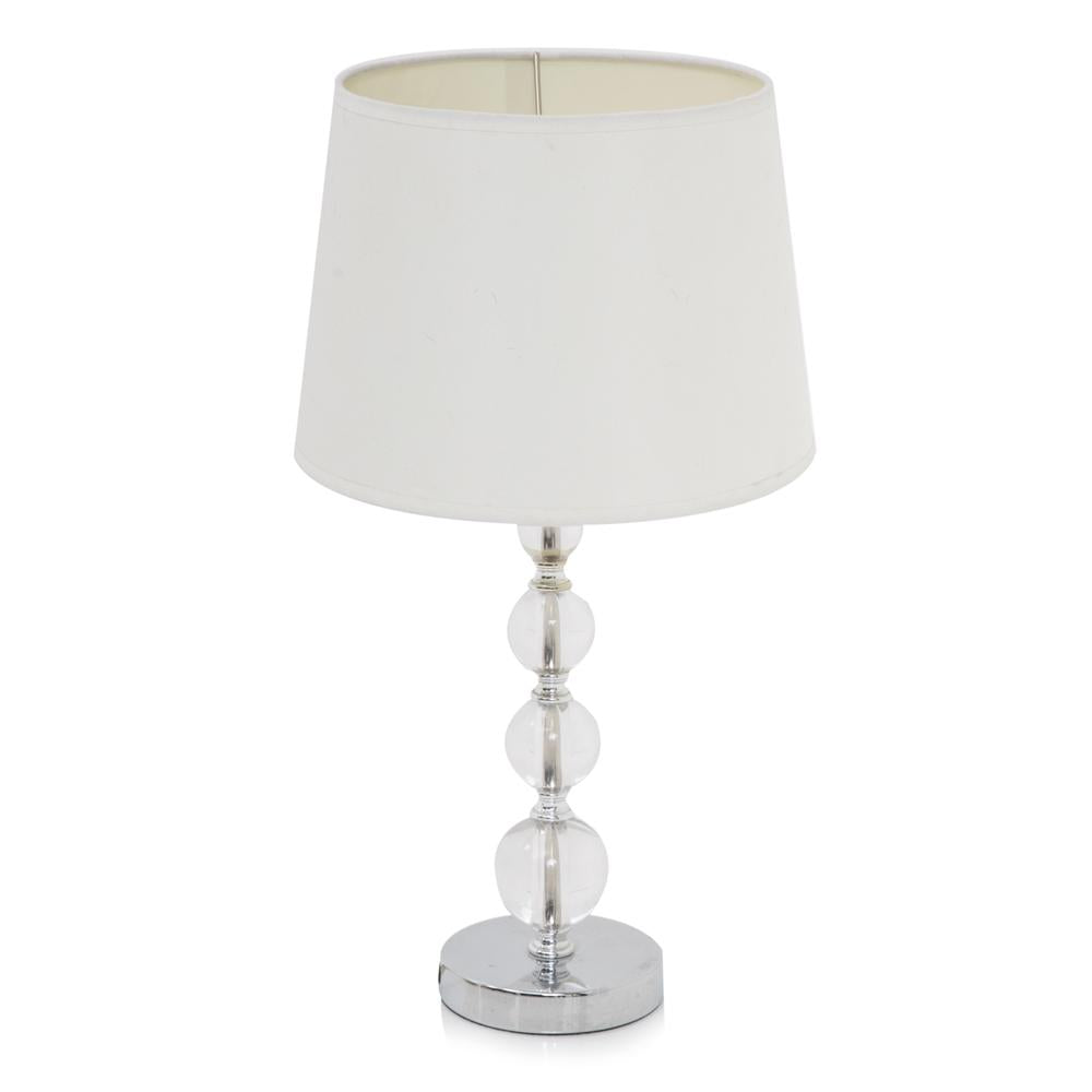 Clear Glass Stacked Ball Table Lamp