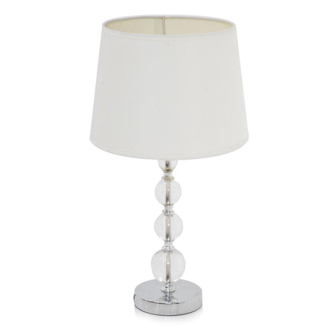 Clear Glass Stacked Ball Table Lamp