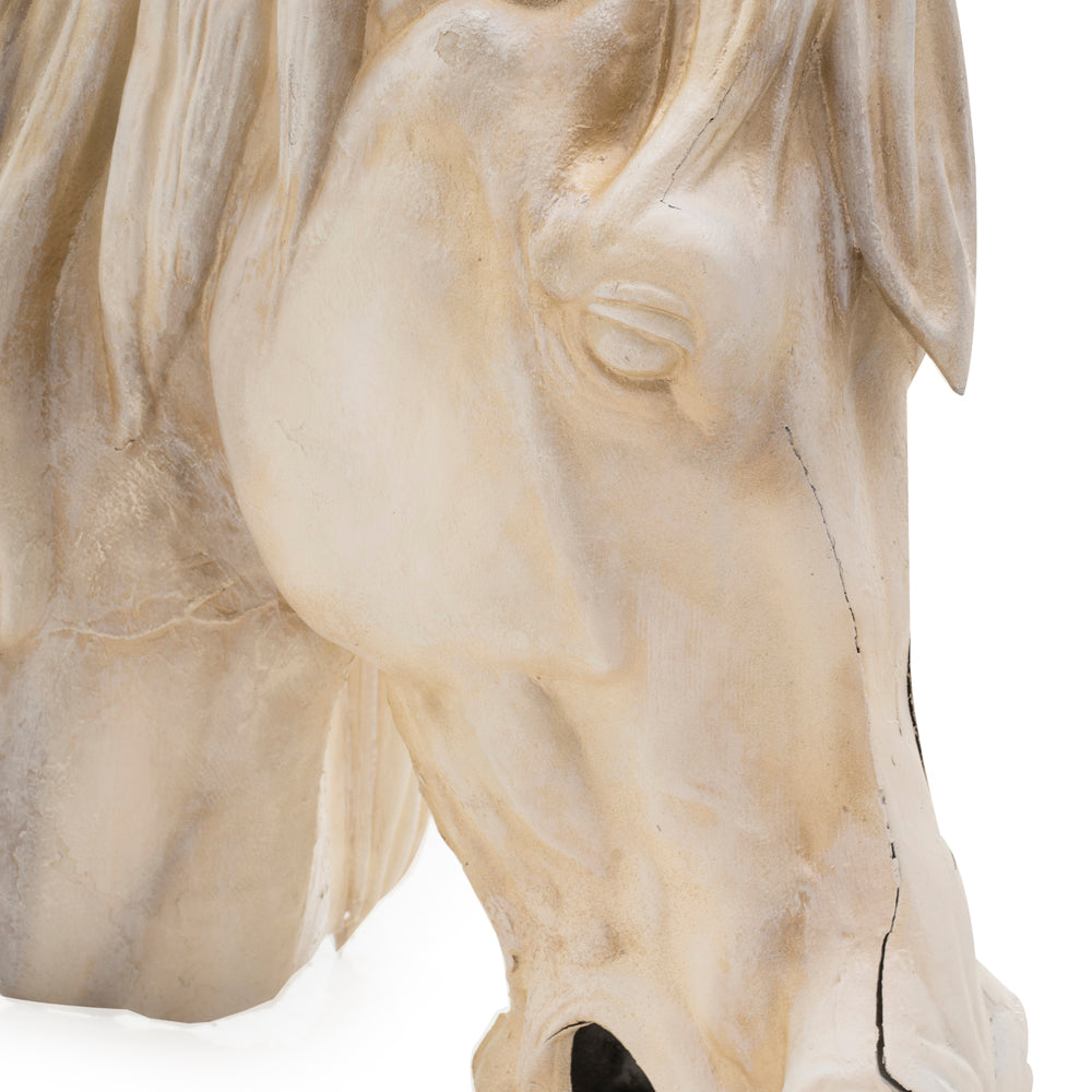White Ceramic Horse Head Wall Sculpture