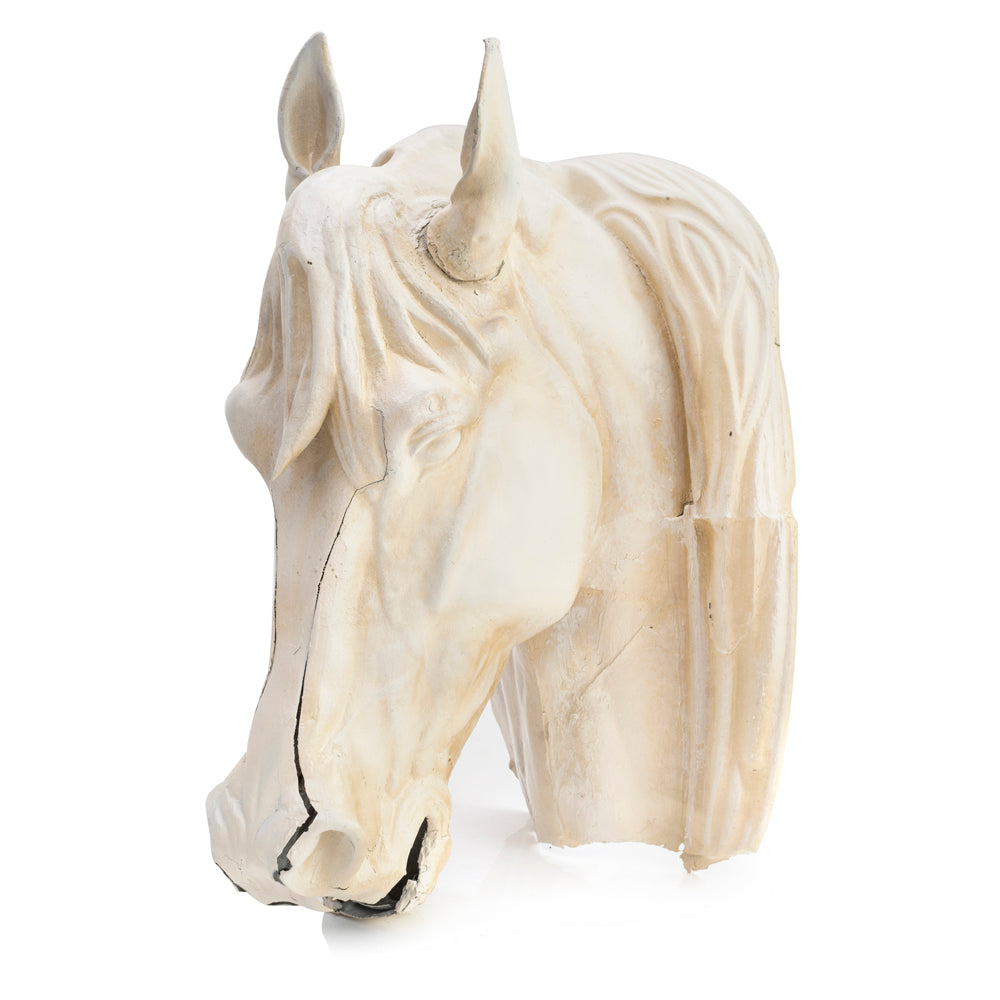 White Ceramic Horse Head Wall Sculpture