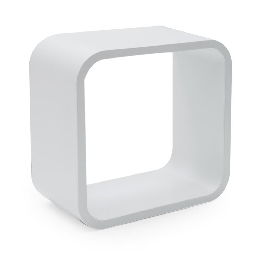 Small White Cutout Cube Floating Shelf Pedestal