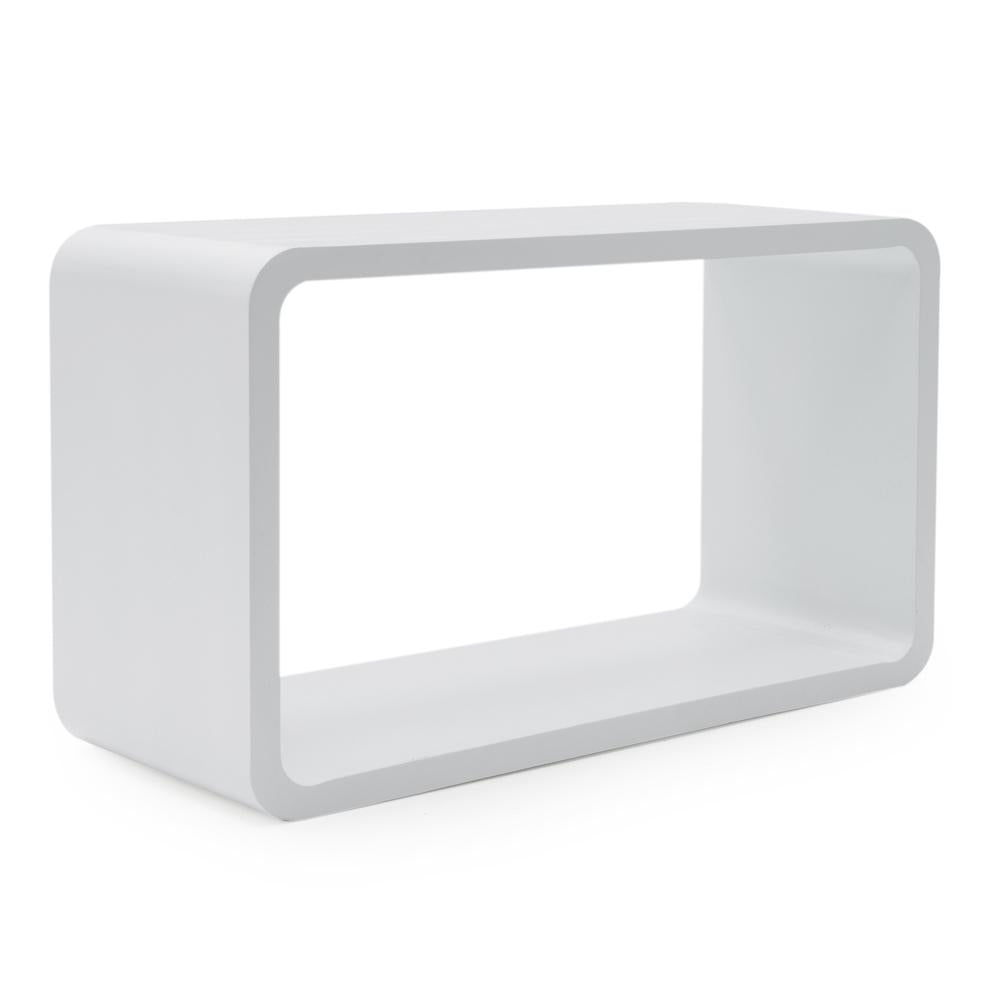 Small White Cutout Cube Floating Shelf Pedestal