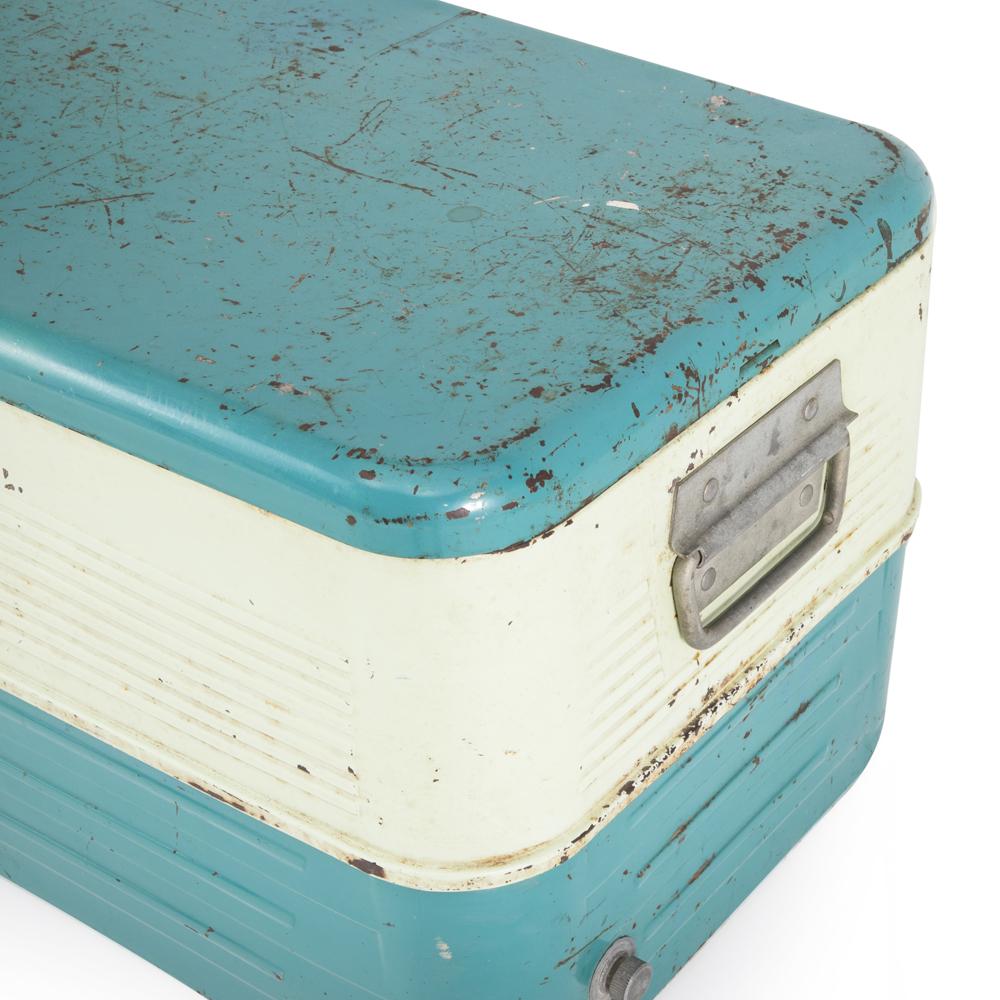 Rustic Turquoise and White Metal Cooler