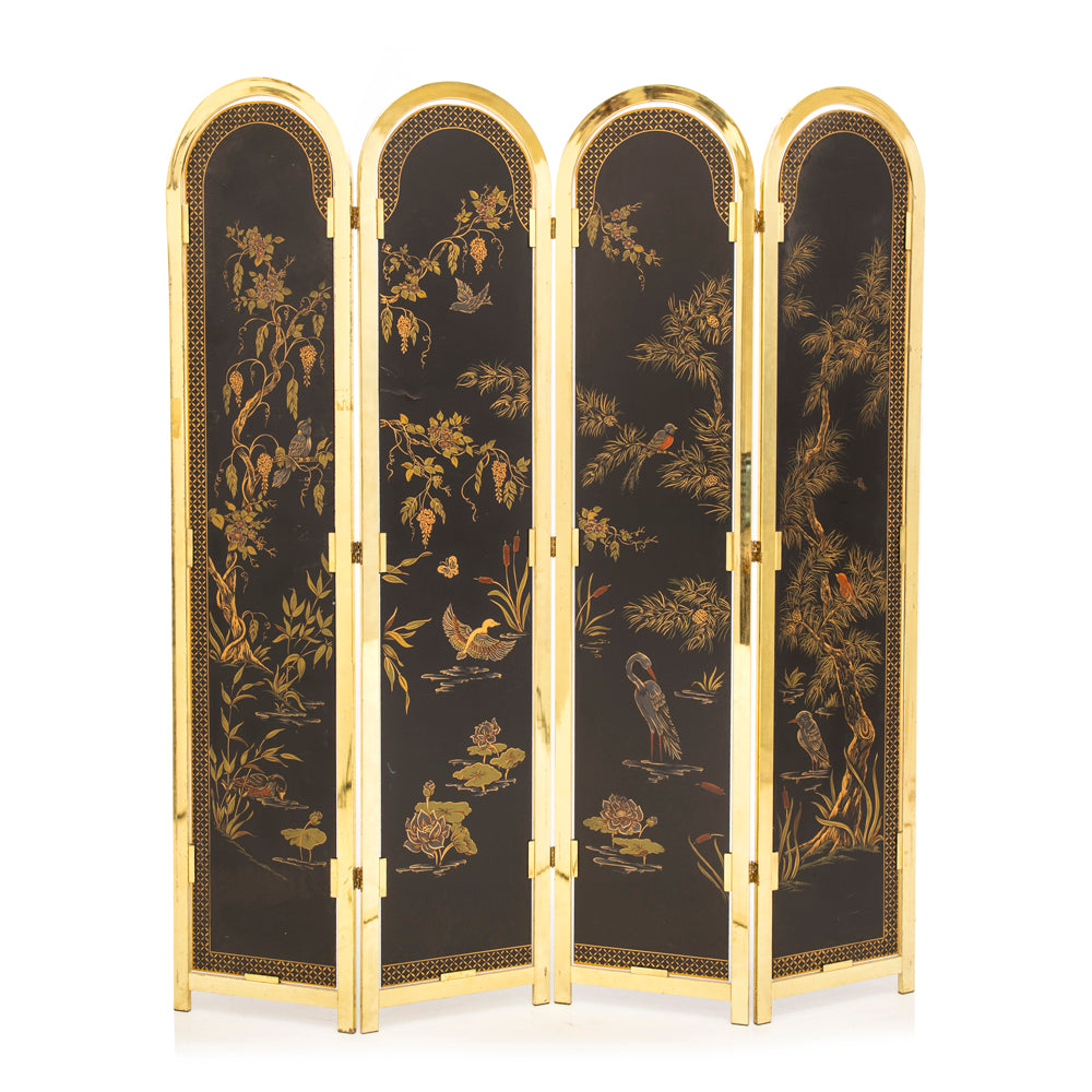 Gold and Black Asian Screen Divider