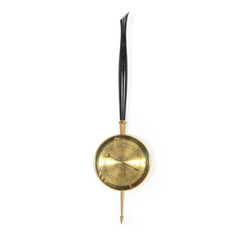 Vintage Hanging Gold Black Barometer