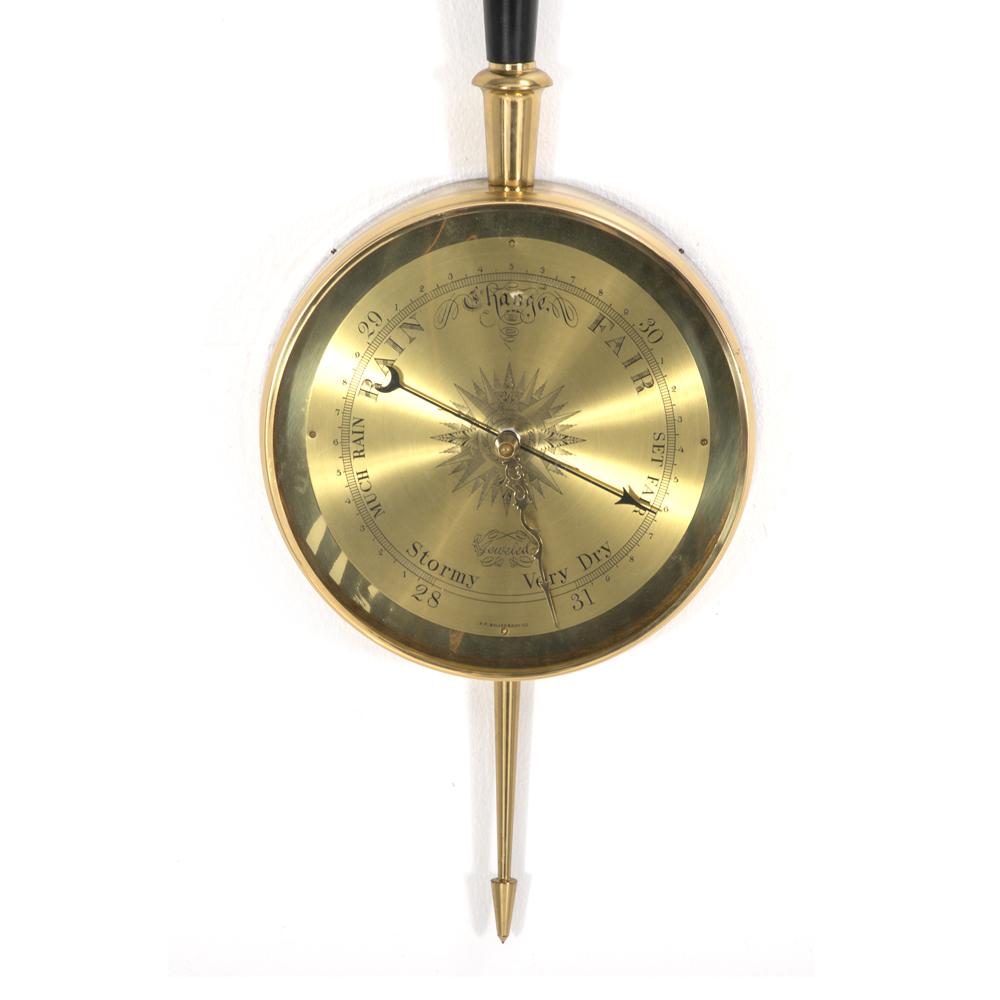 Vintage Hanging Gold Black Barometer