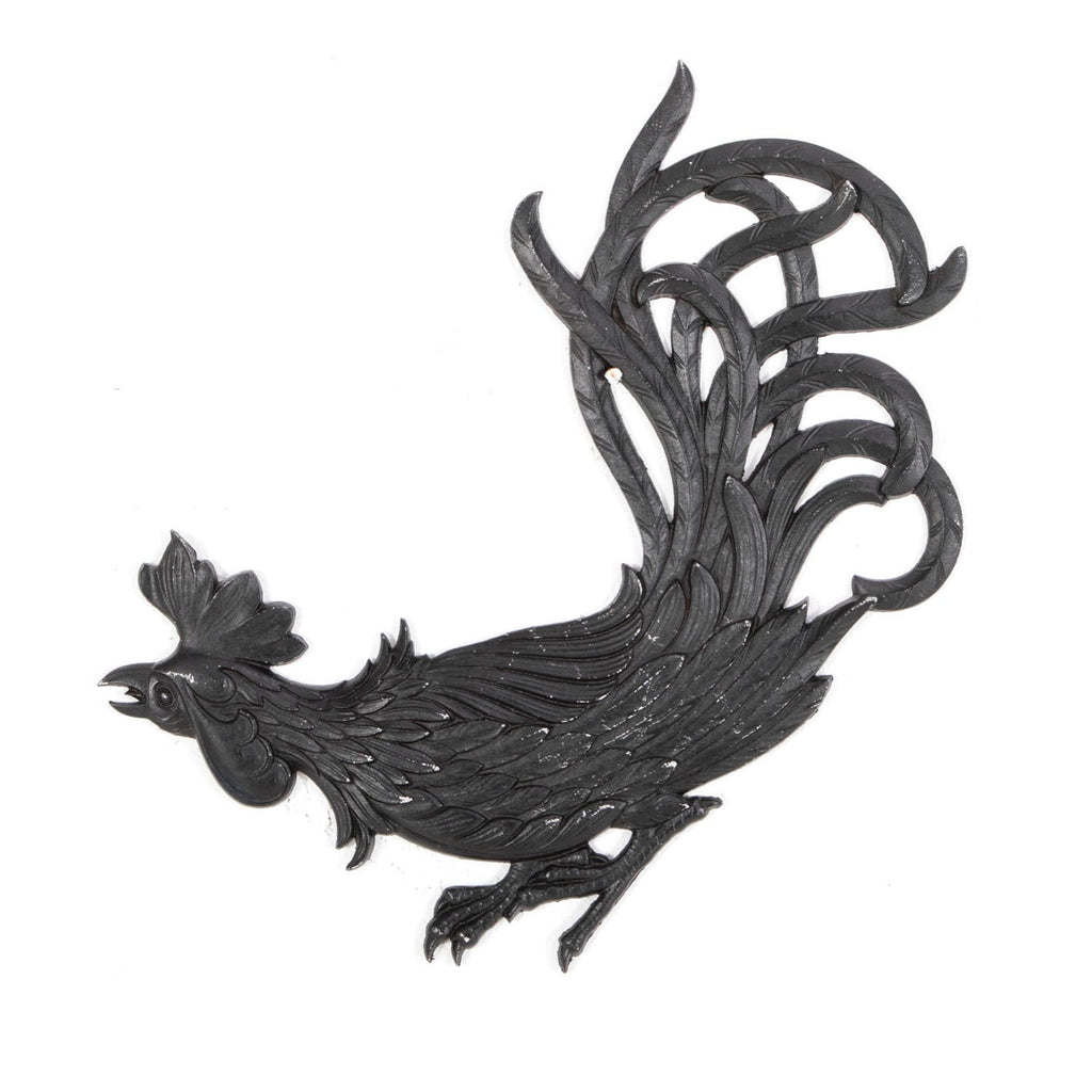Black Painted Rooster Wall Art