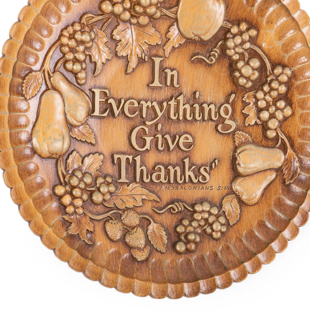 Give Thanks Wood Carved Wall Art