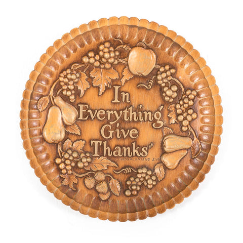Give Thanks Wood Carved Wall Art