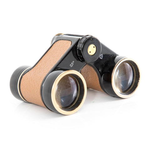 Black & Tan Vintage Binoculars with Case (A+D)