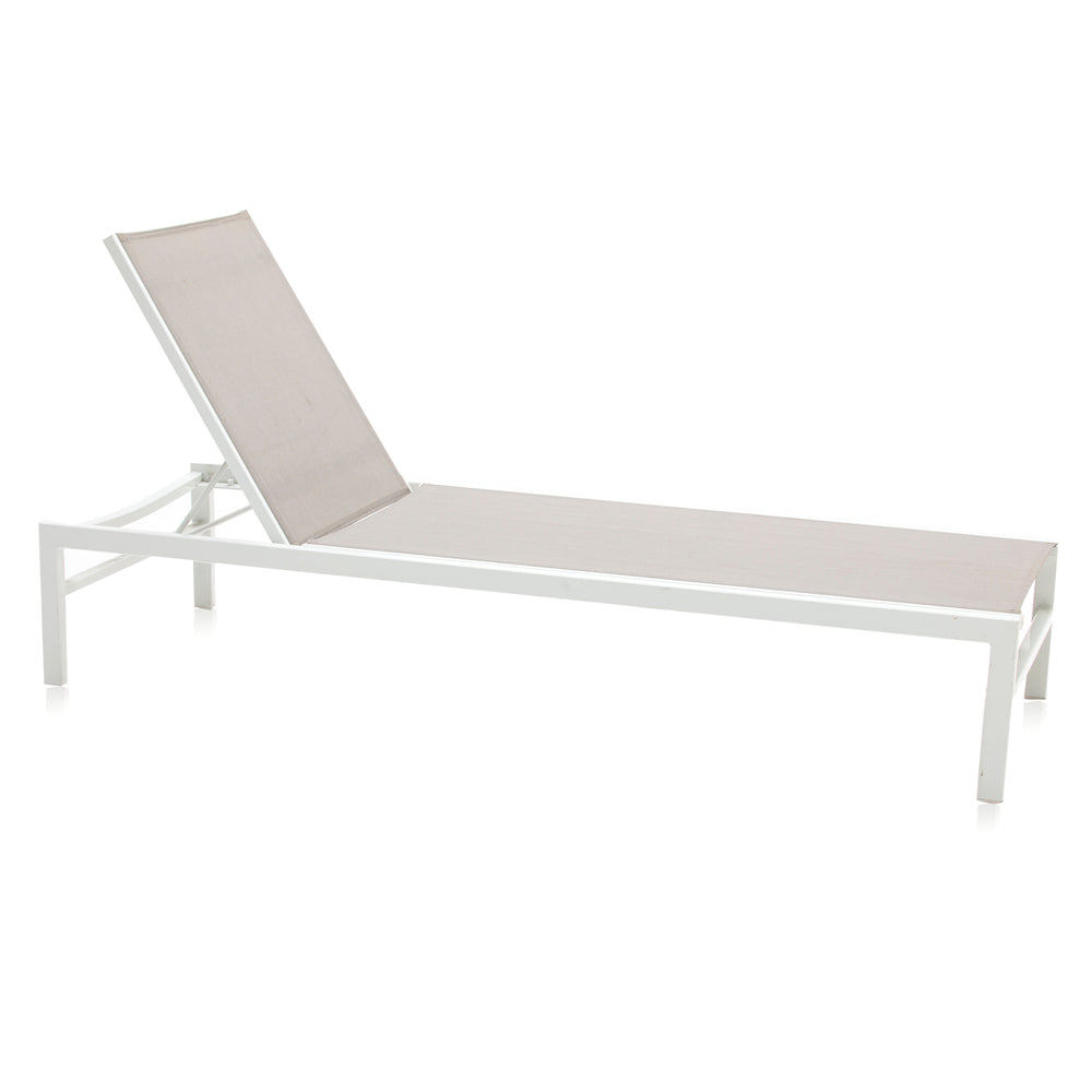 Grey and White Modern Outdoor Chaise Lounger