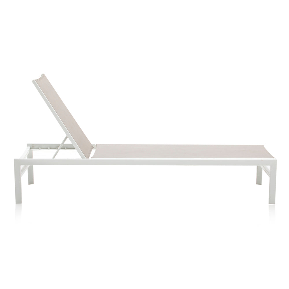Grey and White Modern Outdoor Chaise Lounger