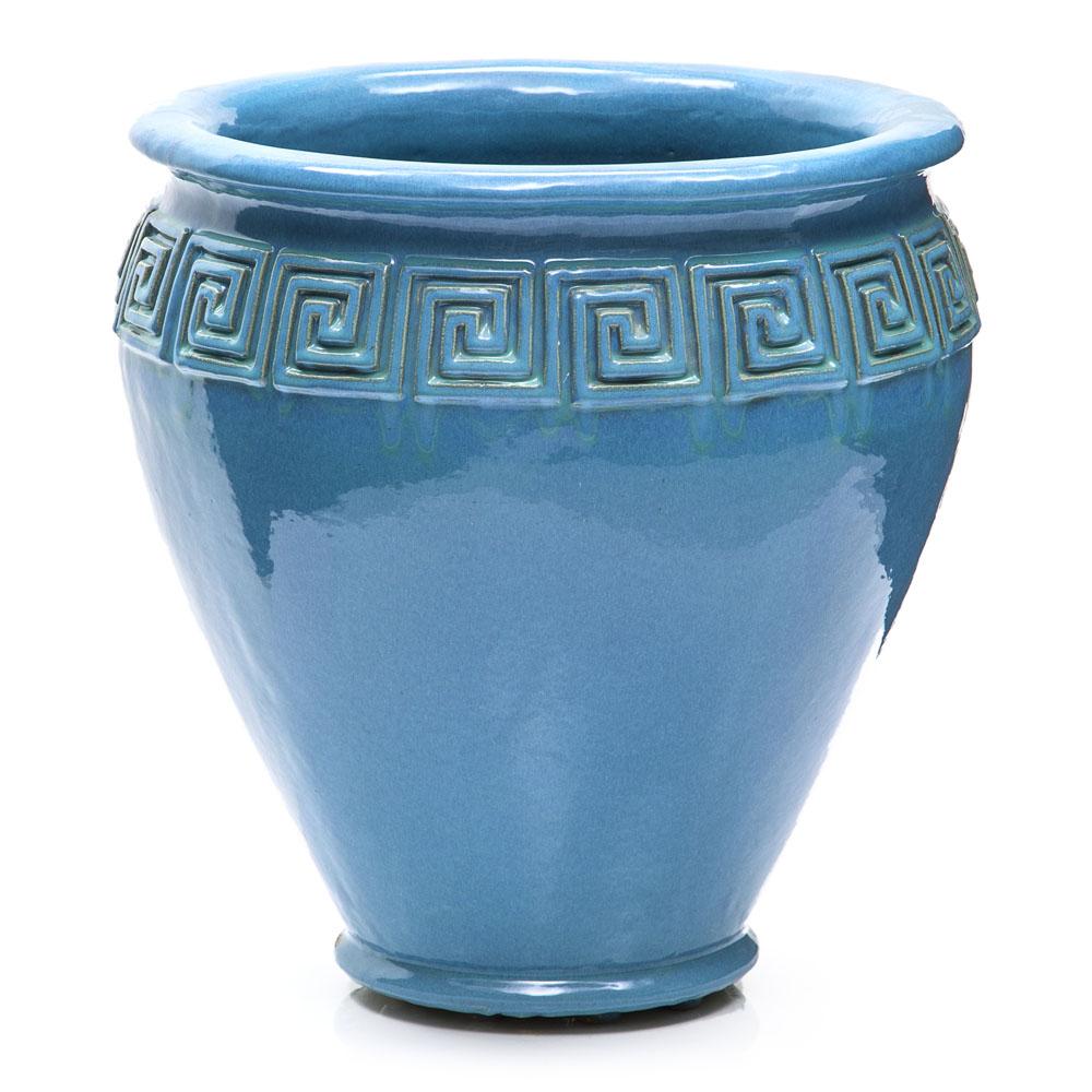 Blue Grecian Ceramic Pot