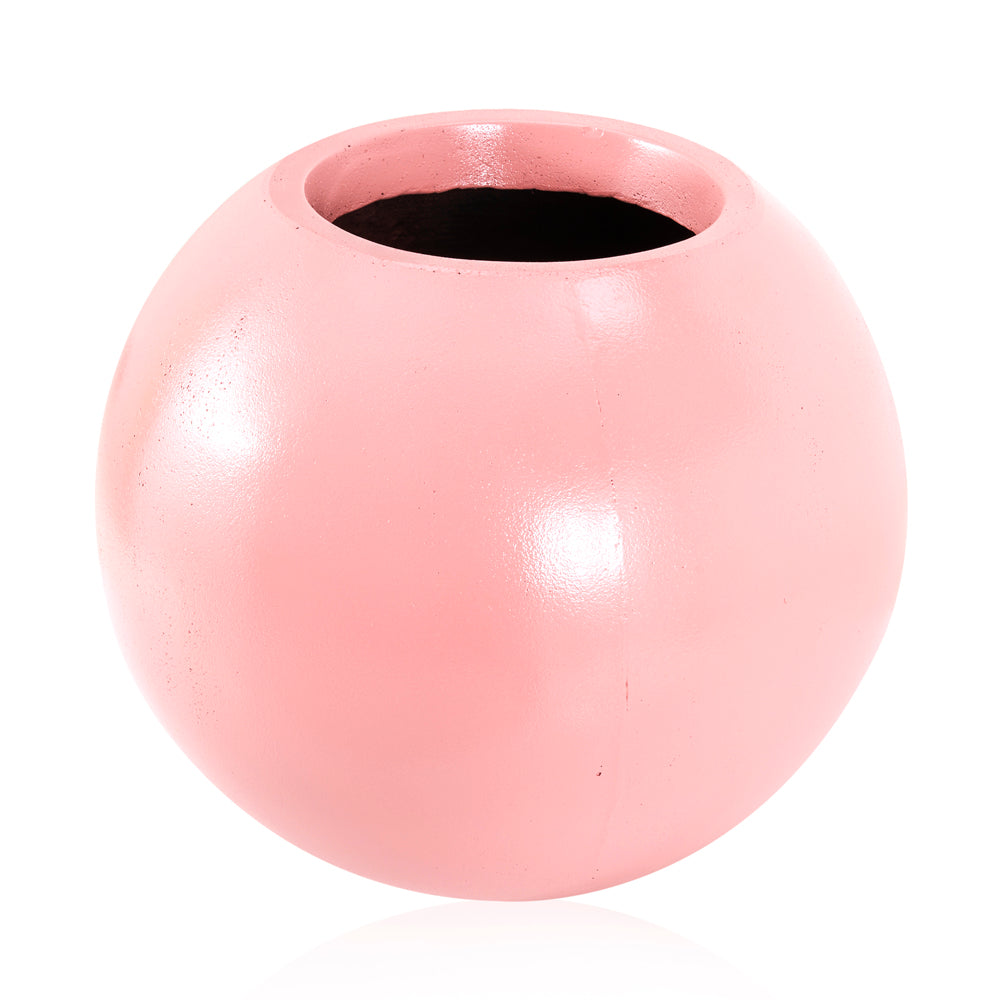 large pink plastic plant pots Large Coral Pink Sphere Pot