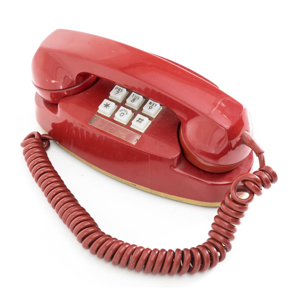 Red Classic Push Button Phone