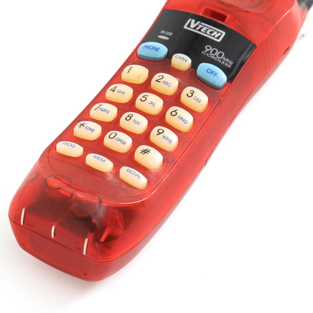 Red Translucent VTech Cordless Phone - Gil & Roy Props